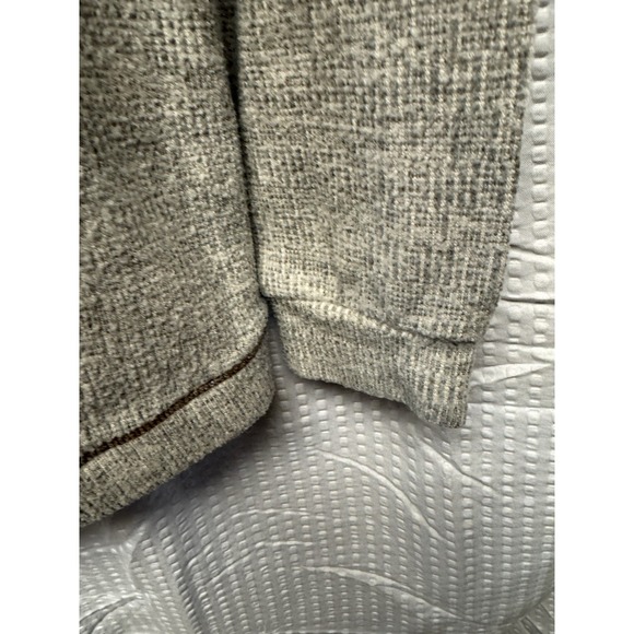 Betsy Boutique Shop Koto Grey Tan Trim Patterned Knit Sweater Tunic Small - Picture 11 of 12